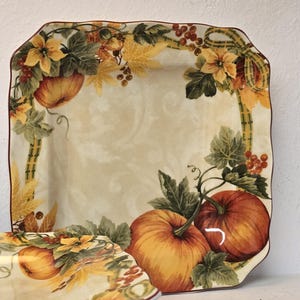 Autumn Harvest Salad Plates - 222 Fifth - Thanksgiving Tableware