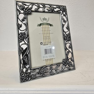 Vintage Silver Tone 3.5x5&quot; Ornate Rectangle Picture Frame, Victorian Style, Classic Floral Photo Frame, Gallery Wall Decor