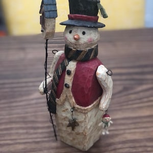 Wooden rustic snowman decor, Christmas decor, snowman with mini snowman, vintage home decor, holiday decor