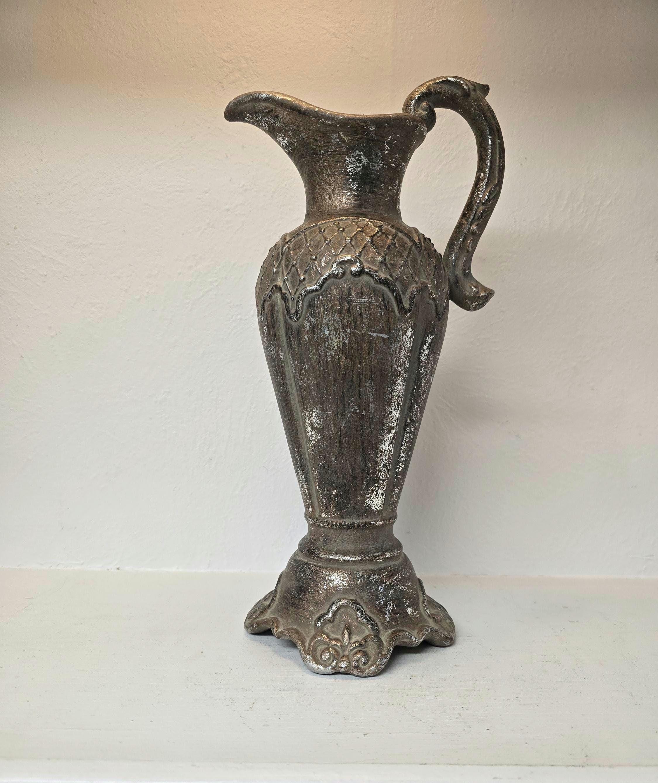 ヴィンテージ装飾陶器製水差し ピッチャー 花瓶 12インチ