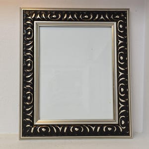Ornate 8x10” Black & Gold Picture Frame – Vintage-Style Swirl Design, Elegant Tabletop or Wall Decor