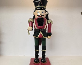 Vintage 2003 Wooden Nutcracker, 13.5-Inch Christmas Decoration, Holiday Figurine, Collectible Nutcracker, Festive Holiday Decor