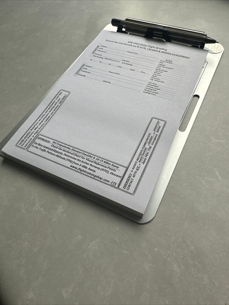 VFR&IFR Aliminum Pilot Kneeboard With Pen Holder, Leg Strap and VFR ...