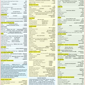 Cessna 172 Extended Quick Reference Checklist for Pilots. Durable Laminate