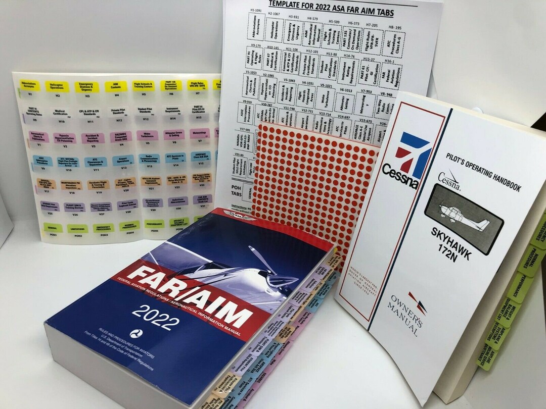 2 in 12024 Pretabbed ASA FAR AIM Book & Poh Plastic Tabs