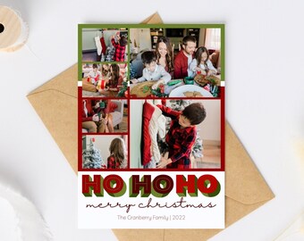 Classic Christmas card digital template, 5x7, printable