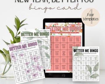 Goal Setting Bingo, Customize, New years resolution, goal setting, fun, editable, personalize, goal challenge