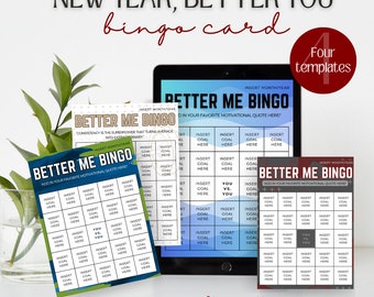 Goal Setting Bingo, Customize, New years resolution, goal setting, fun, editable, personalize, goal challenge, workout