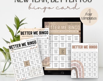 Goal Setting Bingo, Customize, New years resolution, goal setting, fun, editable, personalize, goal challenge