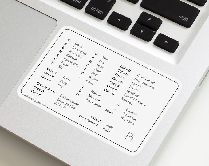 Premiere Pro Shortcuts Sticker MacBook or Windows Gift Keyboard ...