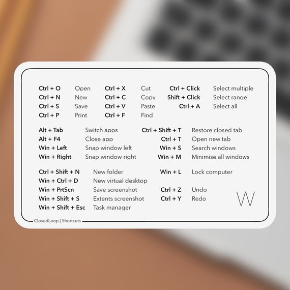 Les raccourcis clavier Windows