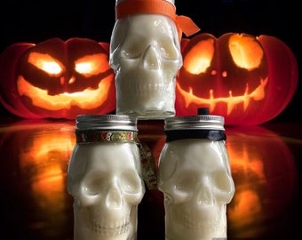 16oz Halloween Spooky Skull Candle