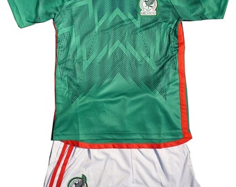 Mexico home soccer uniforms for kids World Cup 2022 Qatar