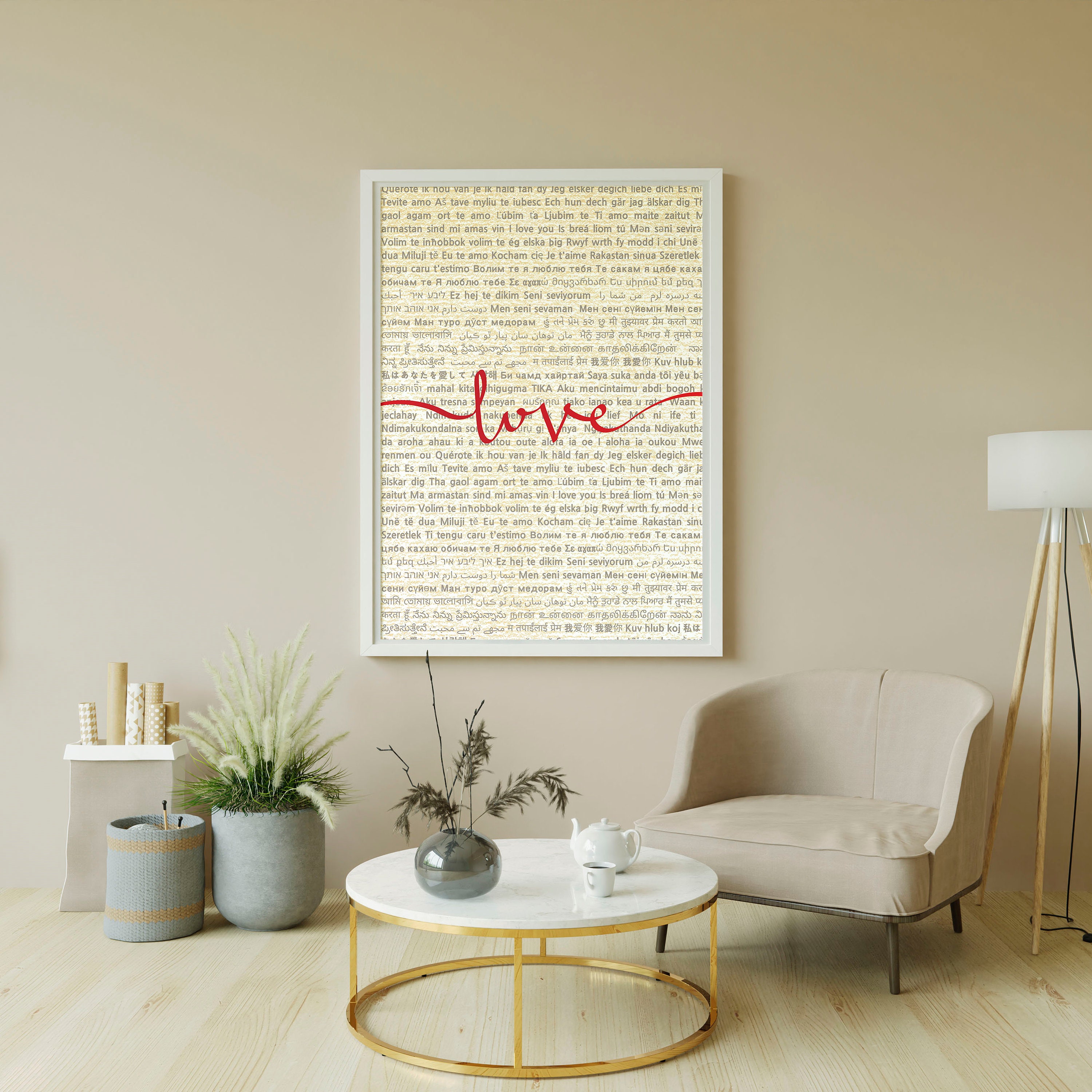 I Love You in Different Languages, Love Wall Art , Typography Wall Art ...