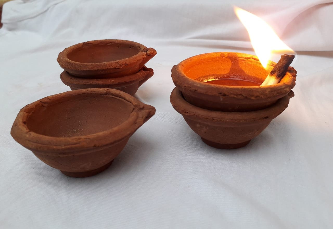 Handmade Clay Oil Lamp Low Light Oil Lamp Terracotta Oil Etsy