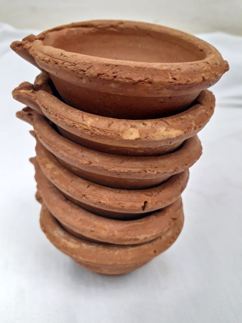 Handmade Clay Oil Lamp Low Light Oil Lamp Terracotta Oil Etsy