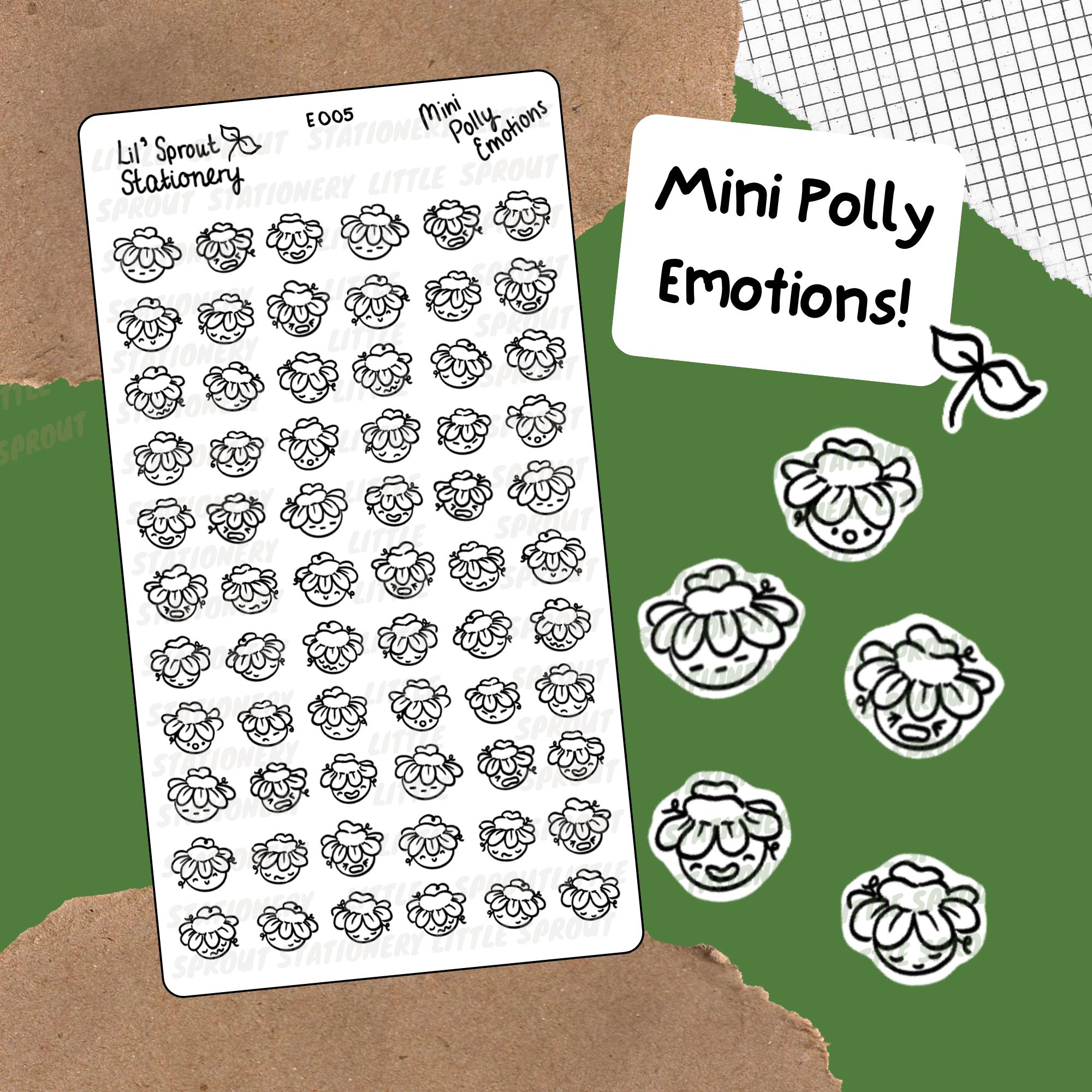 Cute Mood Stickers | Mini Emotion Head Stickers | Planner & Journal ...