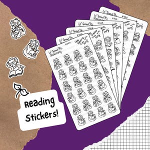 Bookish Stickers | Cozy Reading Sticker Sheets | Kindle & Kobo E-Reader | Book Lover
