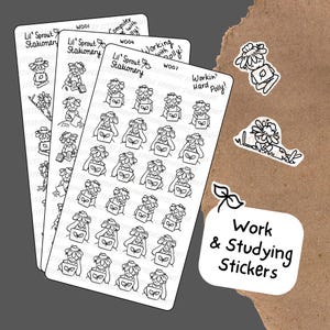 Work & Study Planner Stickers | Productivity Stickers for Journals, Planners | Cute Focus Sticker Sheet