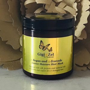 Hair Mask Deep Conditioner Argan Oil Avocado Oil Moisturizing Organic Hair Growth Dry Hair Breakage Repair Treatment Natural Gigi and Zel