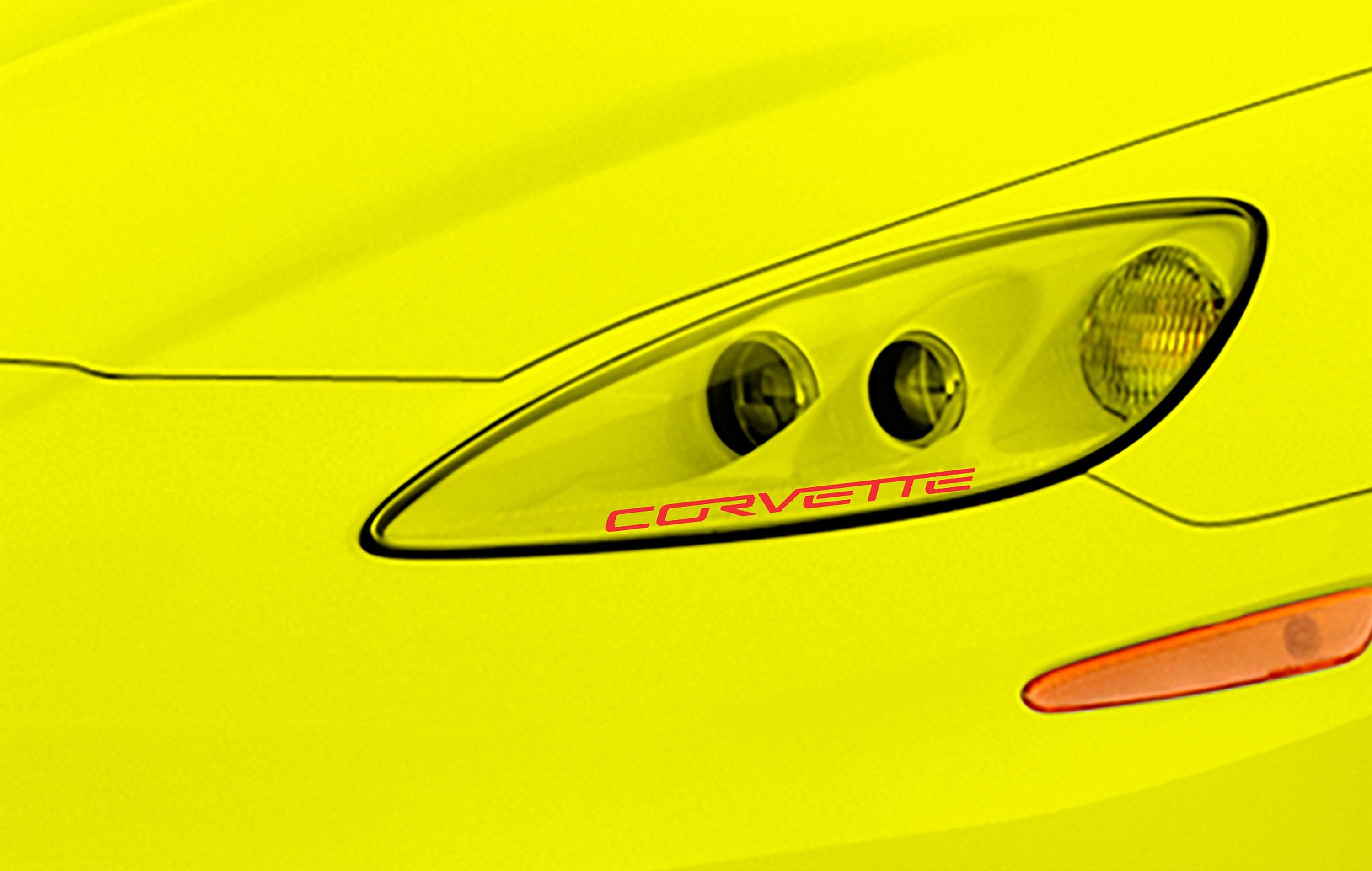 Corvette C6 Z06 faro vinilo calcomanía guión par cinco colores coche  Exterior pegatina -  España