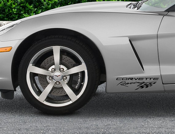 Corvette C6 Racing bandera par vinilo calcomanía 12 x 3.5 coche exterior  pegatina -  España
