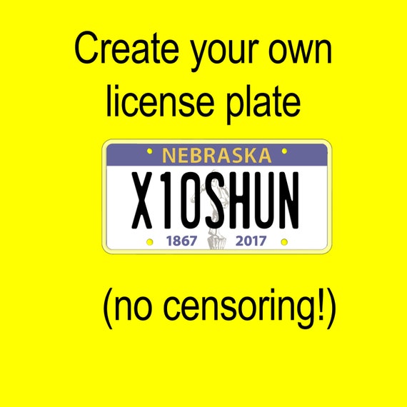 Make your own on sale state license plate