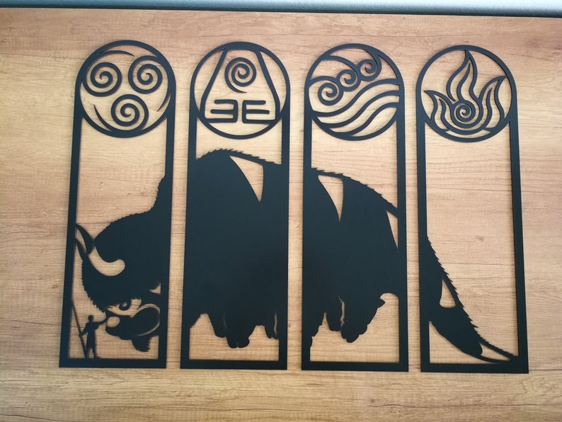 Avatar Appa Aang 4 Nation Wooden Wall Decor Wall Art Etsy