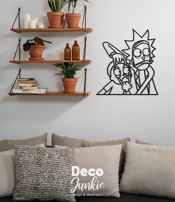 Rick and Morty Metal Table, Rick and Morty Metal Wall Decor, Handmade