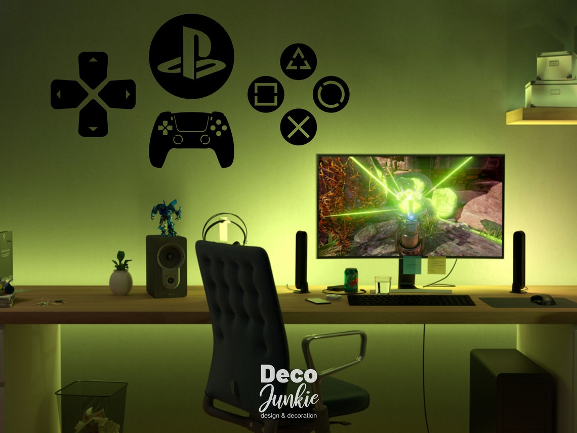 PlayStation 10 Pieces Wooden Wall Decor Set Wall Art Home Etsy