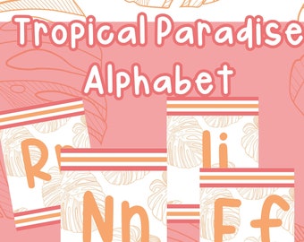 Tropical Alphabet Digital File: Vibrant Island Letters | Classroom Decor | Hawaiian Classroom
