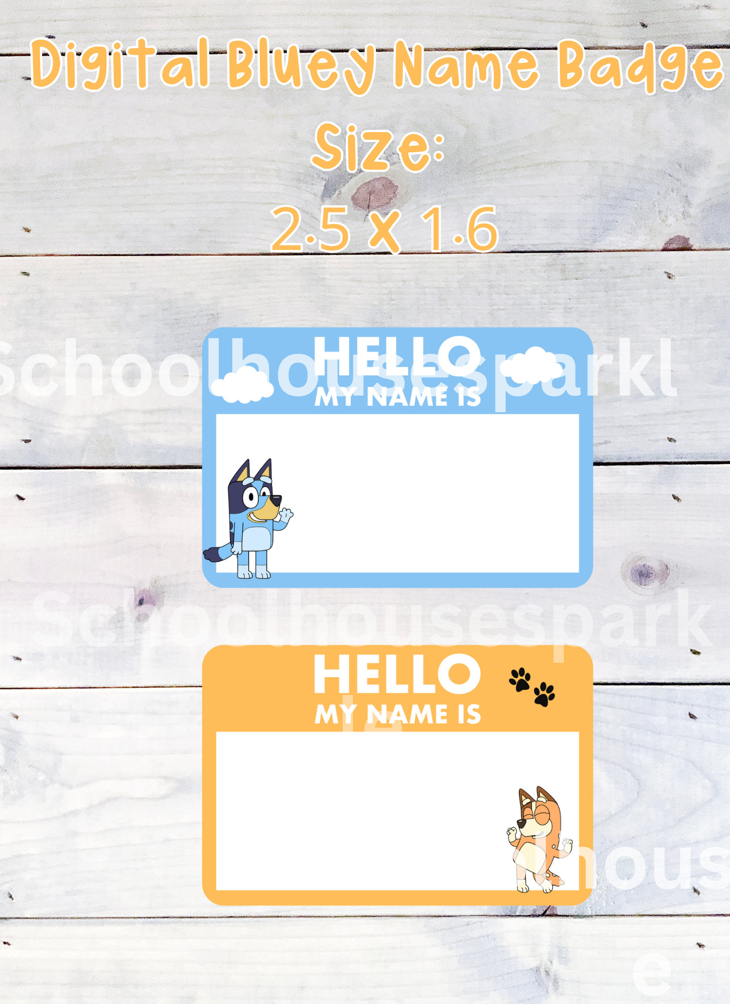 Digital bluey name tag bluey classroom name tags bluey class etsy