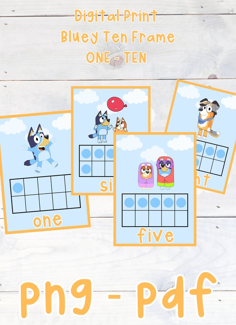 Bluey Ten Frame Bluey Classroom Decor Bluey Art Etsy