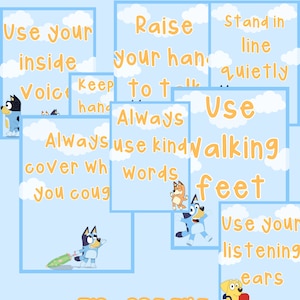 Bluey Digitale Klassenzimmer Regeln | Bluey Klassenzimmer | Digitales Klassenzimmer