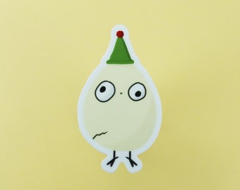 Egg Wearing Elf Hat Waterproof Vinyl Sticker Decal