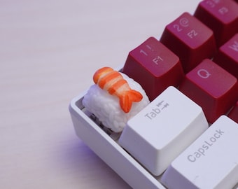Realistic Shrimp on Rice Keycap | Artisan Handmade MX Stem compatible Keycap