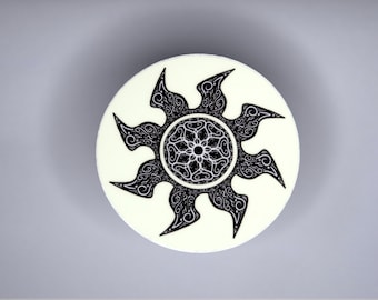 Filigree Sun Mana Vinyl Sticker, Trading Card Game Decal