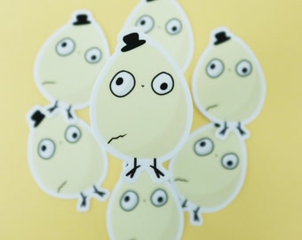 Egg With a Top Hat Vinyl Waterproof Sticker Decal