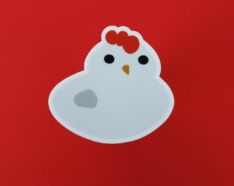 Round Chicken Waterproof Vinyl Sticker Decal