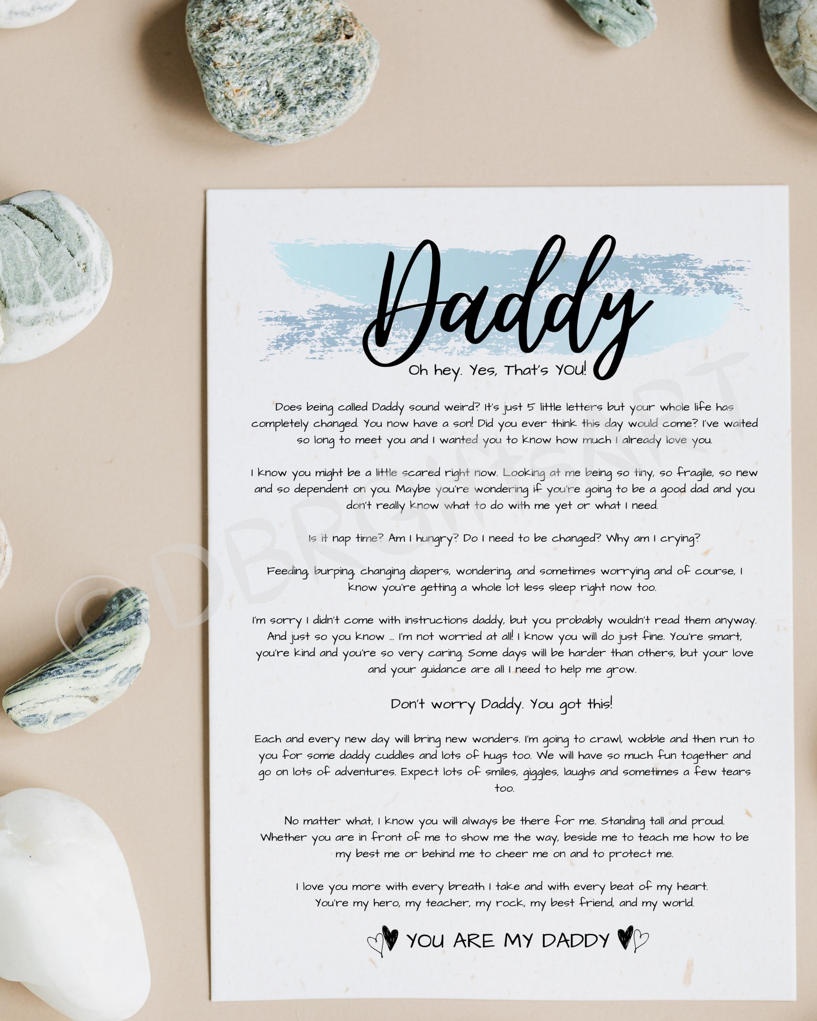 New Daddy Letter Father's Day Gift From Newborn Son Etsy