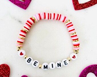 Personalized Valentine's Day Bracelet: Heart Beaded Jewelry