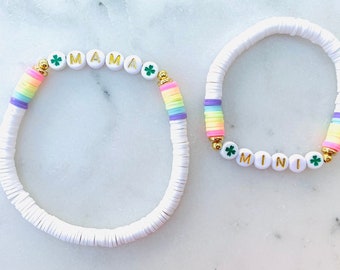 Mama & Mini Shamrock Bracelet Set - St Patrick's Day