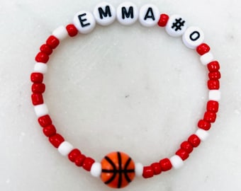 Personalized Basketball Team Bracelet: Custom Name & Colors