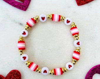 Heart Beaded Valentine's Day Bracelet: Personalized Jewelry