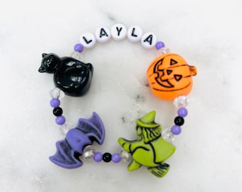 Halloween Personalized Bracelet | Halloween bracelet | Halloween | Little girl bracelet | Halloween personalized favor | custom bracelet