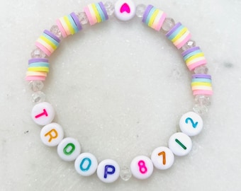 Girl Scout Bracelet: Rainbow Heishi Bead Troop Gift