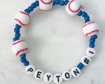 Personalized Baseball Team Bracelet: Custom Name, Team Colors, Baseball, Baseball bracelet, baseball favor