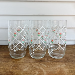 Vintage Tulip Glasses - Set of 6