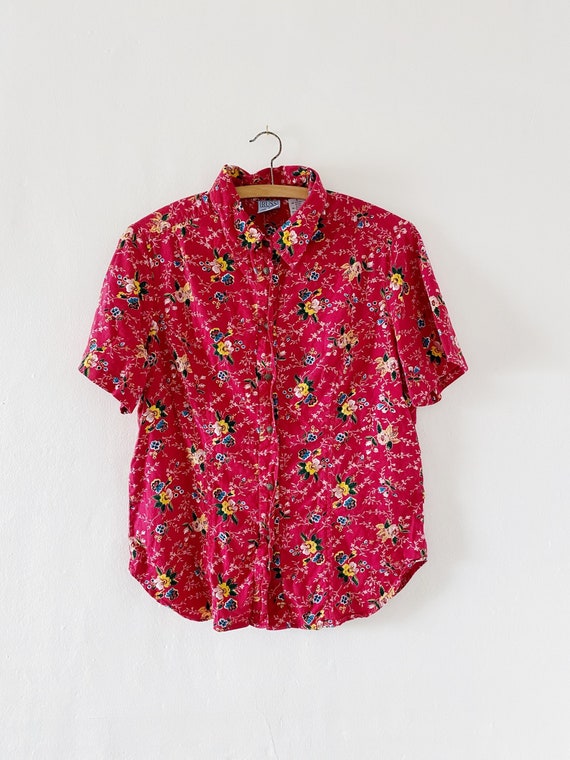 Vintage Floral Button Up Top - image 2