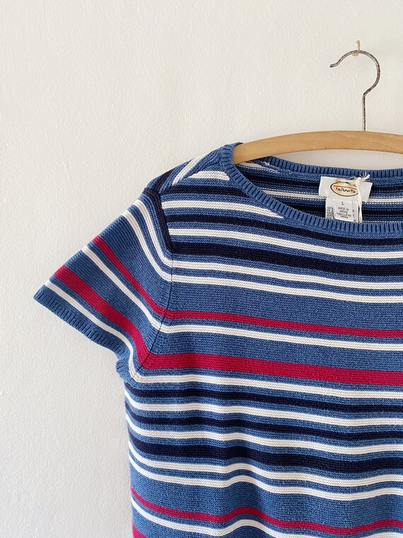 Vintage Talbots Striped Short Sleeve Sweater Top - image 2